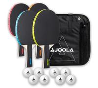JOOLA Set Neon da ping pong con 4 racchette NEON, 8 palline e borsa per il trasporto