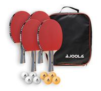JOOLA Set Racchette Ping Pong TEAM SCHOOL con Palline e Custodia Incluse | Set racchette ping pong JOOLA, qualità scuola/club, impugnature ergonomiche, palline incluse, custodia protettiva, rosso