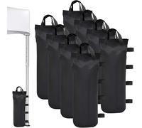 Joollurm Confezione da 8 sacchi di sabbia per pesi per gazebo, 600D Nero 20×50 cm Sacco di sabbia per tenda ricaricabile Oxford impermeabile con Velcro fisso e cinghie ad anello