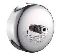 JOOM Filo stendibiancheria retrattile in acciaio inox, resistente, 2,4 m (max) per asciugare in bagno, lavanderia, hotel, finitura cromata, stile rotondo (cromo B (trapano)