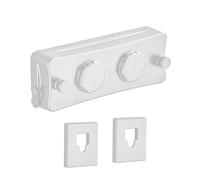 JOOM Filo stendibiancheria retrattile resistente, montaggio a parete, facile da appendere per asciugare i vestiti, con blocco per evitare cedimenti (due linee, bianco)