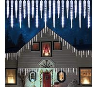 Joomer Luci a Ghiacciolo 320 LED, 4M 20 Luci Natalizie Ghiacciolo Per Esterni, Impermeabile Luci Natale Esterno Ghiacciolo Decorativo Bianche Con Timer Alimentato Per Natale Decorazioni Gronda Windows