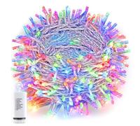 Joomer Luci Natale Esterno Batteria, 20M 200 LED Luci Albero di Natale, 8 Modi Catena Luminosa Esterno Linea Trasparente Natalizia Decorazioni Timer Impermeabile per Balcone Casa Feste, Multicolore