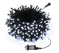 Joomer Luci Natale Esterno con Adattatore, 20M 200 LED Luci Albero di Natale, 8 Modalità Illuminazione Natalizia Da Esterno Impermeabile per Natale, Festa, Cortile, Casa(Bianco Freddo)