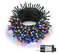Joomer Luci Natale Esterno Multicolore, 10M 100LED Luci Albero di Natale Adattatore, 8 Modalità Catena Luminosa Esterno Natalizia Decorazioni Timer Collegabile Impermeabile per Balcone Albero Festival