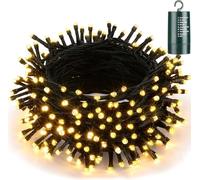 Joomer Natale Stringa Luci a LED Batteria, 20M 200LED Luci Natale Esterno Batteria, 8 Modalità Impermeabile Luci Natale Decorazioni per Camere, Casa, Feste, Matrimonio, Festival(Bianco Caldo)