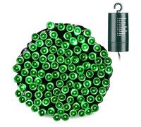 Joomer Stringa di luci verdi a batteria, 20 m, 200 LED, timer a batteria, 8 modalità, impermeabile, per esterni, giorno di San Patrizio, decorazione per alberi di Natale