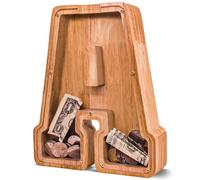 JOOMLAFLY Salvadanaio in legno per bambini con lettera più grande per ragazzi e ragazze salvadanaio personalizzato salvadanaio iniziale in legno per bambini salvadanaio per compleanno e festival