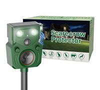 Joomouney Repellente per gatti da giardino, deterrente a ultrasuoni per animali con sensore PIR e luce flash, 5 modalità di ricarica USB, impermeabile IP65, repellente per animali per gatti, cani