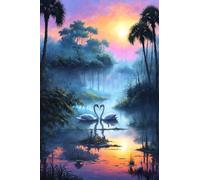joonnair 30x40cm 5D Diamond Painting Kit Completo Pittura Diamante il lago dei cigni Fai Da Te Kit per Adulti e Bambini Decorazione per Casa e Pareti Kit per Pittura con Diamanti 5D decorazione murale