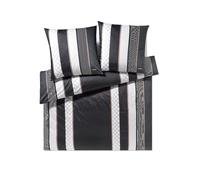 JOOP Biancheria da letto in raso Cornflower Stripes 2 x 70x90cm / 200x200cm Deep Stone nero