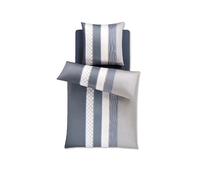 JOOP Biancheria da letto in raso Cornflower Stripes 70x90 / 140x200cm (Deep Coal) grigio