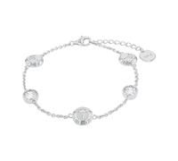 JOOP! Bracciale da donna in argento Sterling 925, con zirconi sintetici, 17+3 cm, bianco, fiordaliso, in confezione regalo, 2038048, Fiordaliso