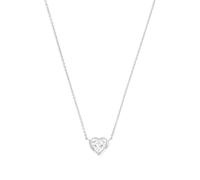JOOP! Collana da donna in argento Sterling 925, con zirconi sintetici, 42+3 cm, bianco, a forma di cuore, in confezione regalo, 2039689, Pietra Del Cuore