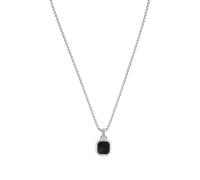 JOOP! Collana da uomo con catena e ciondolo in acciaio inox, con pietra lineare, 55+5 cm, nera, in confezione regalo, 2038987, Linea Pietra