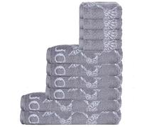 Joop! Set di asciugamani da 10 pezzi, Cornflower, 2 asciugamani da doccia, 4 asciugamani, 4 asciugamani per ospiti, colore grigio