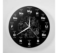 Joopark Orologio da Parete in Acrilico, Design Moderno Elementi chimici Orologio da Parete in Acrilico periodico Scienza Chimica Simbolo Orologio Chimica Insegnante L'Ufficio Scolastico