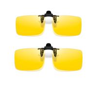Joopin Clip Occhiali da Sole Polarizzata UV400 Uomo Donna Lenti Sole Sovrapponibili Clip Flip Up Senza Montatura Clip-On Occhiali da Vista per Guida Notturna Pesca 2 Pezzi (Gialle e Gialle)