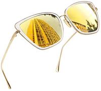 Joopin Occhiali da Sole da Donna Grandi Quadrati Occhi di Gatto Protezione UV400 Vintage Cat Eye Oversize Eleganti Occhiali Donna da Sole (Lenti Gialle)