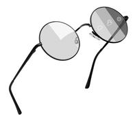 Joopin Occhiali da Sole Rotondi Donna Uomo Visione Notturna Polarizzati Antiriflesso Protezione UV400 Vintage Tondi Guida Notturna Occhiali Fotocromatici (Grigio)