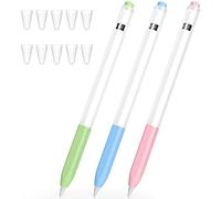 JOOSKO [3 pezzi] Compatibile con Apple Pencil 1a generazione, custodia in silicone traslucido bicolore [con 10 coperchi pennini] per Apple Pencil 1a generazione (Matcha, rosa, azzurro cielo)
