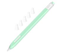 JOOSKO Astuccio classico in silicone compatibile con Apple Pencil di seconda generazione, con 5 custodie in fibra di silicone, antiscivolo, supporto magnetico per ricarica wireless (menta)