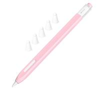 JOOSKO Astuccio classico in silicone compatibile con Apple Pencil di seconda generazione, con 5 custodie in fibra di silicone, antiscivolo, supporto magnetico per ricarica wireless (rosa)