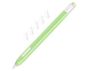 JOOSKO Astuccio classico in silicone compatibile con Apple Pencil di seconda generazione, con 5 custodie in fibra di silicone, antiscivolo, supporto magnetico per ricarica wireless (Matcha)