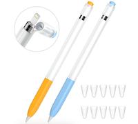 JOOSKO Astuccio compatibile con Apple Pencil di prima generazione, [confezione da 2] Astuccio in morbido silicone, con 10 matite per Apple Pencil di prima generazione (blu cielo, giallo)