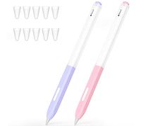JOOSKO Astuccio compatibile con Apple Pencil di seconda generazione, design classico, confezione da 2 custodie sottili in silicone morbido, [con 10 cover in silicone], per iPad Pro 11 da 12,9 pollici