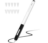 JOOSKO Astuccio compatibile con Apple Pencil di seconda generazione, silicone traslucido Duotone, con 10 punte in silicone, supporto per ricarica wireless magnetica (nero)