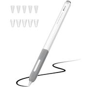 JOOSKO Astuccio compatibile con Apple Pencil di seconda generazione, silicone traslucido Duotone, [con 10 cover in silicone], supporta la ricarica wireless magnetica (grigio)