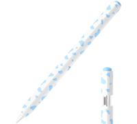 JOOSKO Astuccio con stampa mucca per Apple Pencil (USB-C), impugnatura comoda, manicotto laterale sottile in silicone, supporta l'attacco magnetico (celeste)