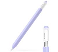 JOOSKO Astuccio per Apple Pencil (USB-C), custodia protettiva in silicone, supporto magnetico e doppio tocco (lavanda)