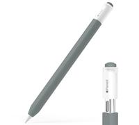 JOOSKO Astuccio per Apple Pencil (USB-C), custodia protettiva in silicone, supporto magnetico e doppio tocco (grigio)
