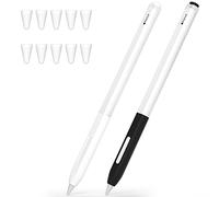 JOOSKO Compatibile con Apple Pencil 2nd Generation Case, confezione da 2 astucci in silicone, supporta la ricarica magnetica e la funzione doppio clic, [con 10 custodie in silicone] (bianco + nero)