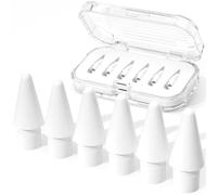 JOOSKO Confezione da 6 punte di ricambio per Apple Pencil di 1a/2a generazione/USB-C e Pro, con custodia, alta sensibilità, resistenti all'usura, compatibili con iPad Pro/Air/Mini, compatibili con