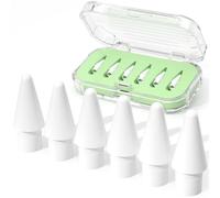 JOOSKO Confezione da 6 punte di ricambio per Apple Pencil di 1a/2a generazione/USB-C e Pro, con custodia, alta sensibilità, resistenti all'usura, compatibili con iPad Pro/Air/Mini, compatibili con