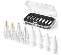 JOOSKO Confezione da 8 punte di ricambio aggiornate per Apple Pencil Pro/USB-C/2a generazione/1a generazione (con custodia), punte in metallo misto resistente all'usura per accessori Apple Pencil