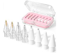 JOOSKO Confezione da 8 punte di ricambio aggiornate per Apple Pencil Pro/USB-C/2a generazione/1a generazione (con custodia), punte in metallo misto resistenti all'usura per accessori Apple Pencil