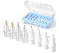 JOOSKO Confezione da 8 punte di ricambio aggiornate per Apple Pencil Pro/USB-C/2a generazione/1a generazione (con custodia), punte in metallo misto resistente all'usura per accessori Apple Pencil (blu