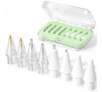 JOOSKO Confezione da 8 punte di ricambio aggiornate per Apple Pencil Pro/USB-C/2a generazione/1a generazione (con custodia), punte in metallo misto resistente all'usura per accessori Apple Pencil