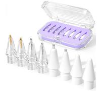 JOOSKO Confezione da 8 punte di ricambio aggiornate per Apple Pencil Pro/USB-C/2a generazione/1a generazione (con custodia), punte in metallo misto resistente all'usura per accessori Apple Pencil