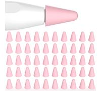 Joosko Custodia per punte per pennino Apple Pencil di seconda generazione e 1a generazione, confezione da 50, sottile, in silicone, per disegno silenzioso, per Apple Pencil 2a e 1a generazione (rosa)
