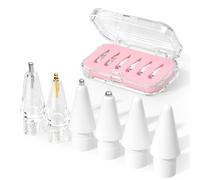 JOOSKO Punte di ricambio aggiornate per Apple Pencil Pro/USB-C/2a generazione/1a generazione (con custodia, punte in metallo misto resistente all'usura per accessori per iPad Pencil (confezione da 6