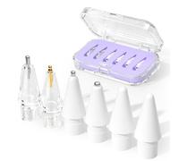 JOOSKO Punte di ricambio aggiornate per Apple Pencil Pro/USB-C/2a generazione/1a generazione (con custodia, punte in metallo misto resistente all'usura per accessori per iPad Pencil (confezione da 6