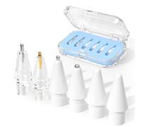 JOOSKO Punte di ricambio aggiornate per Apple Pencil Pro/USB-C/2a generazione/1a generazione (con custodia, punte in metallo misto resistente all'usura per accessori per iPad Pencil (confezione da 6