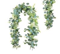 JOOTUEPO 1 Pezzi Ghirlande Artificiali di Eucalipto, 1.8m Vite di Eucalipto Piante Artificiali Sospesa Verde Ghirlande Decorative Ghirlanda Artificiale per Matrimonio Festa Tavolo Arco Decorazione