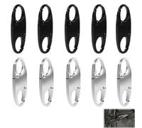 JOOTUEPO 10 Pezzi di Lucchetti con Cerniera per Zaini, Sicura e Resistente Blocco Della Cerniera Piccole Doppie, Clip di Blocco Antifurto Staccabili con Moschettone per Viaggi e Campeggio All'aperto