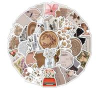 JOOTUEPO 120 Pezzi Stickers, Adesivi Vintage, Adesivi Scrapbooking, Impermeabili e Resistenti al Sole, Quaderni Artigianali Fai da Valigia Mobili te Sticker Aesthetic, Art Deco